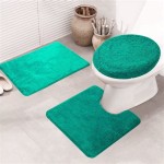 Elongated Toilet Seat Cover And Rug Set